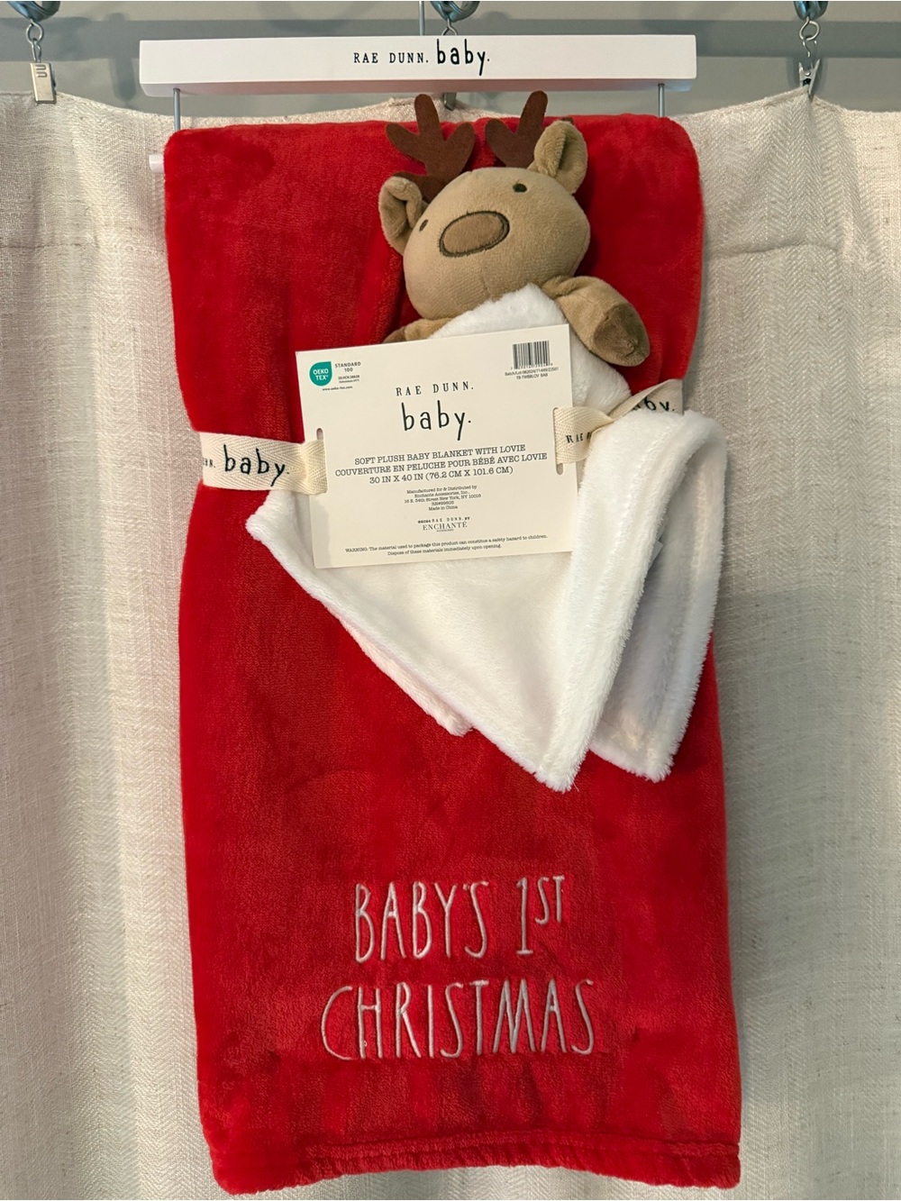 Rae Dunn baby blanket Babys First Christmas